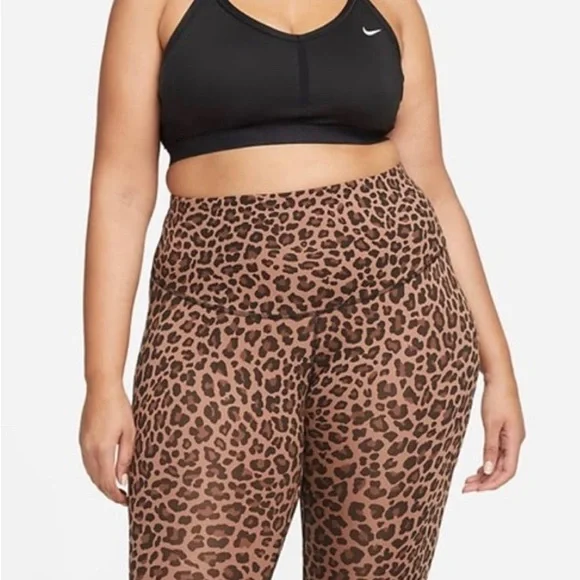 Print Leggings Nike Training Leopard Print Bra Nike Dri-FIT One